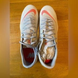 Nike Mercurial Cleats, Size 11, Grey and Red/Orange